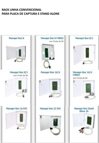 RACK LINHA CONVENCIONAL
PARA PLACA DE CAPTURA E STAND ALONE
 