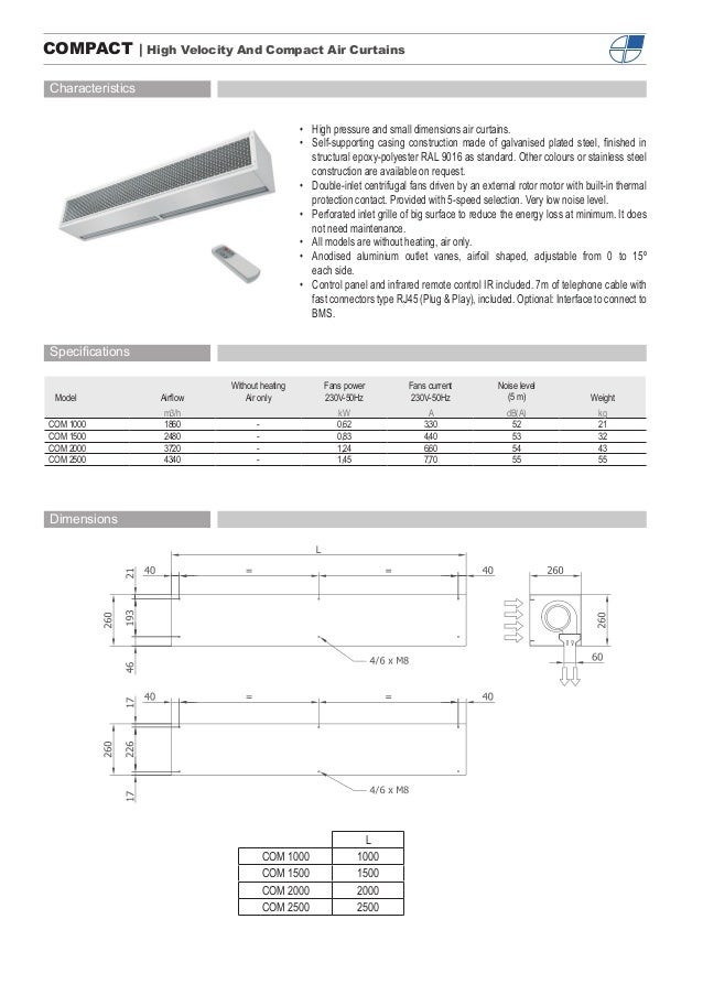 Air Curtains 2015 Catalogue Airtecnics Full Range