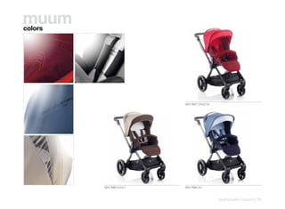 muum
colors




                           5311 R27 CRIMSOM




         5311 R28 BASALT   5311 R29 SEA



                                              pushchairs | muum | 35
 
