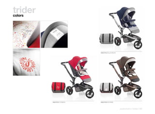 trider
colors




                           5324 R12 BLUE MOON




         5324 R13 COSMOS   5324 R16 BOHEME



                                                pushchairs | trider | 63
 