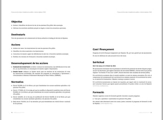 4140 Catàleg de Serveis 2016Catàleg de Serveis 2016
Protecció de la Salut | Establiments públics i indrets habitats | Pt05Protecció de la Salut | Establiments públics i indrets habitats | Pt05
Objectius
•	 Avaluar i identificar els factors de risc de les piscines d’ús públic dels municipis.
•	 Informar les autoritats sanitàries perquè es duguin a terme les actuacions oportunes.
Destinataris
Tots els ajuntaments de la demarcació de Girona adherits al Catàleg de Serveis de Dipsalut.
Accions
•	 Avaluar els vasos i les instal·lacions de totes les piscines d’ús públic.
•	 Identificar els riscos associats a les instal·lacions.
•	 Comunicar de manera urgent les deficiències de més risc a l’autoritat sanitària municipal.
•	 Notificar els resultats de l’avaluació a l’autoritat sanitària municipal.
Desenvolupament de les accions
•	 Avaluació de la instal·lació: es visiten i avaluen les instal·lacions. Les deficiències de risc més
alt, un cop detectades, es comuniquen de manera urgent a l’ajuntament.
•	 Dossier tècnic: s’elabora un dossier tècnic amb els resultats de les avaluacions de totes
les instal·lacions sol·licitades. Els resultats del programa es comuniquen a l’ajuntament i
s’introdueixen al Sistema d’Informació Municipal de Salut Pública (SIMSAP).
Normativa
•	 Decret 95/2000, de 22 de febrer, pel qual s’estableixen les normes sanitàries aplicables a les
piscines d’ús públic.
•	 Decret 177/2000, de 15 de maig, pel qual es modifica la disposició transitòria única del Decret
95/2000, de 22 de febrer, pel qual s’estableixen les normes sanitàries aplicables a les piscines
d’ús públic.
•	 Decret 165/2001, de 12 de juny, de modificació del Decret 95/2000, de 22 de febrer, pel qual
s’estableixen les normes sanitàries aplicables a les piscines d’ús públic.
•	 Reial decret 742/2013, de 27 de setembre, pel qual s’estableixen els criteris tècnics i sanitaris
de les piscines.
Cost i finançament
Programa de servei finançat íntegrament per Dipsalut. És, per tant, gratuït per als ajuntaments.
El cost de referència de cada actuació és de 165 euros.
Sol·licitud
Del 2 de març al 13 d’abril de 2016
Els ajuntaments interessats han de presentar la sol·licitud de prestació de serveis d’aquest progra-
ma per via electrònica (pel registre electrònic des del mateix SIMSAP), d’acord amb el que preveu
l’apartat 7 de l’article 27 de la Llei 11/2007, d’accés electrònic dels ciutadans als serveis públics.
Si la sol·licitud es presenta dins el termini establert, es resol de manera automàtica. És a dir, el
comprovant de la presentació de la sol·licitud és la mateixa resolució. Si la sol·licitud és correc-
ta, la resolució és estimatòria i Dipsalut comença a prestar el servei.
Si la sol·licitud presentada no s’ajusta als requisits, per seguir amb la tramitació és neces-
sari consultar l’annex que regula aquest procediment. El podeu trobar a la seu de Dipsalut
(www.seu.cat/dipsalut).
Formació:
Dipsalut organitza cursos de formació gratuïts vinculats a aquest programa:
•	 Curs per a operadors i mantenidors de piscines d’ús públic
Per obtenir més informació sobre els cursos, podeu consultar el programa de formació al web
de Dipsalut (www.dipsalut.cat)
 