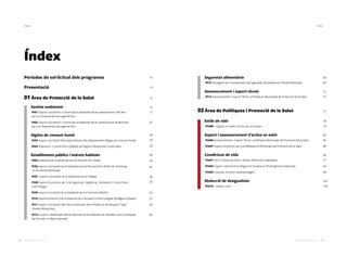 9Catàleg de Serveis 20168 Catàleg de Serveis 2016
ÍndexÍndex
Seguretat alimentària
Pt13 Divulgació de Coneixements de Seguretat Alimentària en l’Àmbit Municipal
Assessorament i suport tècnic
Pt14 Assessorament i Suport Tècnic a Polítiques Municipals de Protecció de la Salut
02Àrea de Polítiques i Promoció de la Salut
Estils de vida
Pm08 «Sigues tu: eines i actius per a la salut»
Suport i assessorament d'actius en salut
Pm06 Assessorament i Suport Tècnic a Polítiques Municipals de Promoció de la Salut
Pm07 Suport Econòmic per a la Realització d’Activitats de Promoció de la Salut
Condicions de vida
Pm01 Parcs Urbans de Salut i Xarxes d’Itineraris Saludables
Pm04 Suport i Atenció Psicològica en Situacions d’Emergència al Municipi
Pm05 «Girona, territori cardioprotegit»
Reducció de desigualtats
Pm10 «Salut i crisi»
Períodes de sol·licitud dels programes
Presentació
01 Àrea de Protecció de la Salut
Sanitat ambiental
Pt01 Suport a la Gestió i Control de la Salubritat de les Instal·lacions d'Alt Risc
per a la Transmissió de Legionel·losi
Pt02 Suport a la Gestió i Control de la Salubritat de les Instal·lacions de Baix Risc
per a la Transmissió de Legionel·losi
Aigües de consum humà
Pt03 Suport a la Gestió Municipal Directa dels Abastaments d’Aigua de Consum Humà
Pt04 Avaluació i Control de la Qualitat de l’Aigua a l’Aixeta del Consumidor
Establiments públics i indrets habitats
Pt05 Avaluació de la Salubritat de les Piscines d’Ús Públic
Pt06 Suport a la Gestió de la Salubritat de les Piscines d’Ús Públic de Titularitat
i/o de Gestió Municipal
Pt07 Suport a la Gestió de la Salubritat de les Platges
Pt08 Suport Econòmic per a la Seguretat, Vigilància, Salvament i Socorrisme
a les Platges
Pt09 Suport a la Gestió de la Salubritat de les Sorreres Infantils
Pt10 Suport Econòmic a les Actuacions per a la Lluita i Control Integrat de Plagues Urbanes
Pt11 Suport a la Gestió dels Riscos Derivats de la Presència del Mosquit Tigre
(Aedes albopictus)
Pt12 Control i Gestió dels Riscos Derivats de la Presència de Simúlids a les Comarques
del Gironès i el Baix Empordà
10
13
15
16
17
22
28
29
34
38
39
42
46
50
53
57
60
66
Índex
68
69
72
73
77
78
79
84
85
88
90
91
94
98
102
103
 