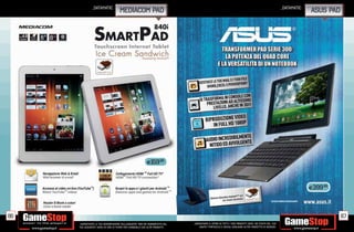 _DATAMATIC                                                                                                                                _DATAMATIC
                                     MEDIACOM PAD                                                                                                                     ASUS PAD




                                                           E159.98




                                                                                                                                                                      E399.98




86                                                                                                                                                                               87
     _GARANTIAMO LA TUA SODDISFAZIONE SULL’ACQUISTO. Non sei soddisfatto del   _GARANTIAMO IL RITIRO DI TUTTI I TUOI PRODOTTI USATI. SEI STUFO DEL TUO
     tuo acquisto? Avrai 24 ore di tempo per cambiarlo con altri prodotti.         USATO? PORTACELO E SCEGLI QUALSIASI ALTRO PRODOTTO IN NEGOZIO.
 