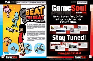 _nintendo                                                                                                                                            _GAMESTOP
                           BEAT THE BEAT RHYTHM PARADISE                                                                                                                        GAMESOUL




                                     BEAT THE BEAT: RHYTHM PARADISE PER Wii INCLUDE 50
                                     NUOVISSIMI GIOCHI RITMICI, E GLI STRAVAGANTI PERSONAGGI
                                     E LE BUFFE SITUAZIONI CHE HANNO CONQUISTATO I FAN DI
                                     RHYTHM PARADISE! PER VINCERE IN QUESTO GIOCO OGNI AZIONE
                                     DEVE AVVENIRE A TEMPO DI MUSICA, CHE SI TRATTI DI GIOCARE
                                     A GOLF CON UN MANDRILLO O CONTROLLARE UN KARATECA CHE
                                     COLPISCE VASI DI FIORI.


                                     CERCA DI NON LASCIARTI DISTRARRE DALLA FOLLIA CHE VEDI
                                     SULLO SCHERMO PERCHÉ QUELLO CHE CONTA È SEGUIRE IL RITMO.
                                     SE TI FERMI A GUARDARE COSA SUCCEDE, NON RIMARRAI DELUSO
                                     PERCHÉ OGNUNO DEI 50 GIOCHI RITMICI HA UNA PICCOLA STORIA
                                     CARATTERIZZATA DAL TIPICO HUMOUR DI RHYTHM PARADISE.
                                     SOLO NELLA VERSIONE PER L’EUROPA, I GIOCATORI POTRANNO
                                     ANCHE SCEGLIERE TRA LA COLONNA SONORA GIAPPONESE E
                                     INGLESE, CON NUMEROSI STILI MUSICALI.


                                     LA REGOLA FONDAMENTALE IN BEAT THE BEAT: RHYTHM PARADISE
                                     È CERCARE DI NON PERDERE MAI IL RITMO... ALTRIMENTI
                                     PERDERAI LA PARTITA. MA NIENTE PAURA, IMPARARE A USARE I
                                     CONTROLLI È SEMPLICISSIMO: BASTA PREMERE IL PULSANTE A O
                                     I PULSANTI A E B INSIEME!




      E39.98

146                                                                                                                                                                                        147
                                                                                                 _GARANTIAMO LA TUA SODDISFAZIONE SULL’ACQUISTO. Non sei soddisfatto del
                                                                                                   tuo acquisto? Avrai 24 ore di tempo per cambiarlo con altri prodotti.
 