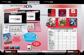 _NINTENDO
                                                                                                                                                         nintendo 3ds
*I GIOCHI INDICATI POTREBBERO NON ESSERE DISPONIBILI. CHIEDI AL NOSTRO STAFF LA LISTA DEI GIOCHI DISPONIBILI. ALCUNE
RESTRIZIONI POTREBBERO ESSERE APPLICATE. OFFERTA VALIDA FINO AD ESAURIMENTO SCORTE. TUTTI I MARCHI RIPORTATI SONO
DI PROPRIETÀ DEI LEGITTIMI E RISPETTIVI PROPRIETARI. SCOPRI I DETTAGLI DELLA PROMOZIONE SUL SITO WWW.GAMESTOP.IT




                                                                                                                                                                           DISPONIBILE
                                                                                                                                                                            DA LUGLIO
                                                                                                                                                                           LA VERSIONE
                                                                                                                                                                                    XL

                                                                                                                                                                       E24.98
                                                                                                                                                                     Charging Cradle + AC Adapter

                                                                            166                                                                                                                                                                                               167
                                                                                                                       _GARANTIAMO IL RITIRO DI TUTTI I TUOI PRODOTTI USATI. SEI STUFO DEL TUO      _GARANTIAMO LA TUA SODDISFAZIONE SULL’ACQUISTO. Non sei soddisfatto del
                                                                                                                       USATO? PORTACELO E SCEGLI QUALSIASI ALTRO PRODOTTO IN NEGOZIO.                 tuo acquisto? Avrai 24 ore di tempo per cambiarlo con altri prodotti.
 