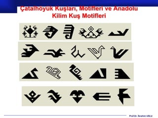 Çatalhöyük Kuşları, Motifleri ve Anadolu
          Kilim Kuş Motifleri




                                     Prof.Dr. İbrahim USLU
 