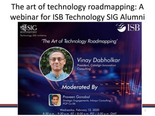 The art of technology roadmapping: A
webinar for ISB Technology SIG Alumni
www.catalign.com 7
 
