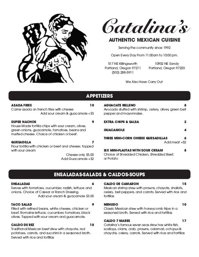 Catalina menu