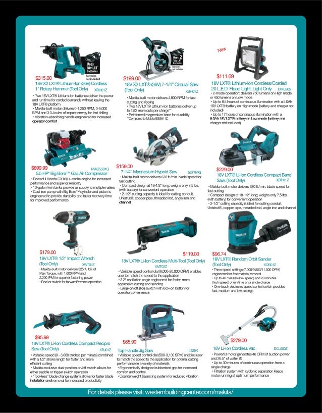 WBC Makita Tool Catalog Fall 2015
