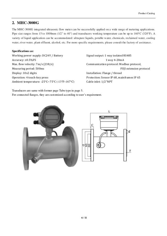 Ultrasonic flow meter catalog