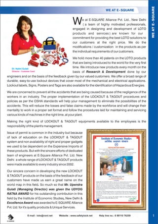 E-Square Lockout Tagout : Catalog 2012-13 | PDF