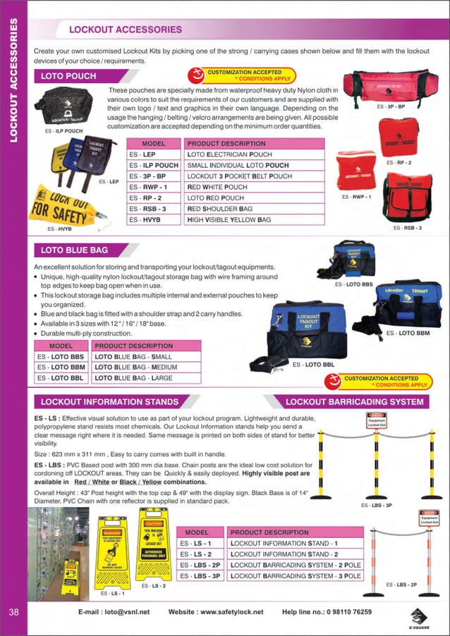 E-Square Lockout Tagout : Catalog 2012-13 | PDF