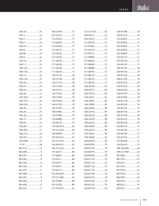 111www.miltex.com
index
76D-2A.......................54
76D-3.........................53
76D-4.........................53
76D-5.........................53
76D-7A.......................53
76D-8.........................53
76D-8A.......................55
76D-9.........................54
76D-10.......................55
76D-11.......................55
76D-12A.....................53
76D-13A.....................53
76D-14.......................55
76D-14A.....................55
76D-18.......................55
76D-24.......................55
76D-25.......................55
76D-26.......................53
76D-26N....................53
76D-27N....................54
76D-27N....................55
76D-28.......................53
76D-29.......................54
76D-30.......................53
76D-31.......................53
76D-56.......................55
76D-201.....................53
76D-205.....................53
76D-212.....................54
76D-W3......................53
76D-W8A...................55
77-70.........................48
80-5152.....................12
80-5300.......................9
80-5301.......................8
80-5302.......................8
80-5303.......................8
80-5350.....................10
80-5351.....................11
80-5400.......................9
80-5401.......................9
80-5402.......................9
80-5450.....................12
80-5451.....................12
106-55590.................77
107-55710.................77
110-56270.................77
110-56290.................77
116-56450.................77
116-56510.................77
116-56570.................77
116-56630.................77
117-56470.................77
117-56530.................77
117-56590.................77
117-56650.................77
120-57130.................78
120-57150.................78
120-57150.................78
125-57250.................78
140-57510.................78
140-57550.................78
140-57590.................78
140-57630.................78
146-57750.................79
150-57940.................79
150-57960.................79
150-57980.................79
150-58000.................79
155-58170.................79
159.504.010..............65
159.514.010..............65
160-56669.................79
165.504.014..............65
165.514.014..............65
166.504.014..............65
166.514.014..............65
175-56671.................80
175-56691.................80
176-56711.................80
176-56731.................80
176-56751.................80
176-56771.................80
195.504.009..............65
195.514.009..............65
195-55500.................80
195-55520.................80
277.504.023..............65
277.514.023..............65
404-40413.................72
404-40414.................72
471-86120.................72
471-87605.................72
471-87610.................72
471-87615.................72
471-88000.................73
471-88020.................73
471-88050.................73
471-88080.................73
471-88100.................73
471-88110.................73
471-88140.................73
471-88160.................73
528-50750.................69
528-50751.................69
528-50752.................69
558-25871.................82
558-25875.................82
558-25890.................82
560-26490.................98
560-26510.................98
560-26530.................98
560-26550.................98
560-26570.................98
560-26590.................98
560-26610.................98
578-38610.................46
578-38630.................46
620-81010.................70
620-81030.................70
620-81050.................70
620-81070.................70
620-81090.................70
620-81110.................70
620-81130.................70
620-81150.................70
620-81170.................70
620-81190.................70
620-81210.................70
620-81230.................70
620-81250.................70
620-81270.................70
620-81290.................70
620-81310.................70
625-82010.................71
625-82030.................71
625-82050.................71
625-82070.................71
625-82090.................71
625-82110.................71
625-82130.................71
625-82150.................71
630-81330.................70
630-81350.................70
630-81370.................70
630-81390.................70
630-81410.................70
630-81430.................70
630-81450.................70
630-81470.................70
630-81490.................70
630-81510.................70
630-81530.................70
630-81550.................70
630-81570.................70
630-81590.................70
630-81610.................70
630-81630.................70
635-82510.................71
635-82530.................71
635-82550.................71
635-82570.................71
635-82590.................71
635-82610.................71
699.504.008..............65
699.514.008..............65
801/009.....................61
801/010.....................61
801/014.....................61
801/016.....................61
801/018.....................61
801G014....................61
802/009.....................61
802/010.....................61
802/012.....................61
802/014.....................61
 