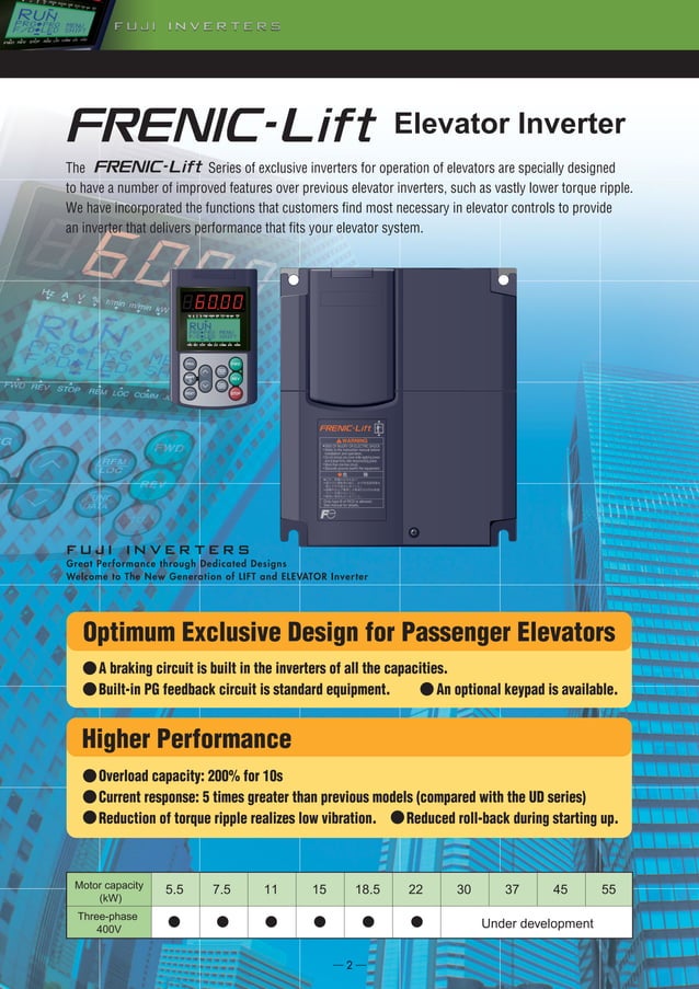 Catalog biến tần Frenic Lift Fuji Electric mới nhất 2019 PDF