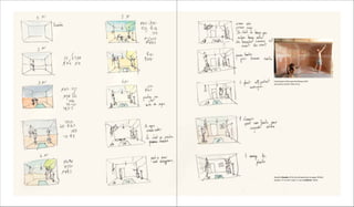 Construction of the space for filming, 2016
2016 ,‫צילום‬ ‫לקראת‬ ,‫החלל‬ ‫בניית‬
Study for Genesis, 2016, ink and watercolor on paper, 29.9x42
29.9x42 ,‫נייר‬ ‫על‬ ‫מים‬ ‫וצבעי‬ ‫דיו‬ ,2016 ,‫לבראשית‬ ‫מתווה‬
 