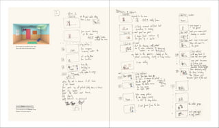 3D simulation of completed space, 2016
2016 ,‫הבנוי‬ ‫לחלל‬ ‫תלת־מימדית‬ ‫הדמיה‬
Study for Genesis storyboard, 2016,
ink and watercolor on paper, 29.9x42
,2016 ,‫בתמונות‬ ‫תרחיש‬ ‫לבראשית‬ ‫מתווה‬
29.9x42 ,‫נייר‬ ‫על‬ ‫מים‬ ‫וצבעי‬ ‫דיו‬
 