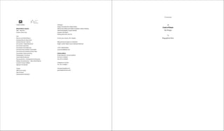 Michel Platnic: Genesis
April – May 2017
Curator: Amon Yariv
Cast
Director, Art: Michel Platnic
Assistant director: Nava Harel
Assistant director: Julie Fox
Art assistant: Avigail Aharonson	
Art assistant: Ayala Shai
Art assistant: Avia Haberman	
Set construction assistant: Yuval Gallili	
Set construction assistant: Eviatar Toker	
Set assistant: Gadi Lowenberg
Photographer: Tom Kouris	
Sound: Elad Shniderman
Post-production – photograph: Ari Karmasine	
Editing, Post-production – video: Michel Platnic	
Costume: Frances Stafford	
lighting: Omri Barzilai
Thanks:
Alberto de Campo
Inbar Horkany	 
Eduardo Ramos Monteiro
Catalogue
Design and production: Magen Halutz
Hebrew text editing and English translation: Shahar Fineberg
Sketch photography: Evyatar Hershtik
Graphics: Alva Halutz
Printing: Keter Press, Har Tuv
On the cover: Genesis, 2017 (details)
Measurements are given in centimeters
height x width x depth, unless indicated otherwise
© 2017, Michel Platnic
www.michelplatnic.com
Gordon Gallery
95 Ben Yehuda St., Tel Aviv 6340102
Tel: (972) 3-5240323
Fax: (972) 3-5240935
6 Hapelech St. Tel Aviv
Tel: +972-3-5290011
www.gordongallery.co.il
gordongl@netvision.net.il
Gordon Gallery
Contents
10
Crack of Dawn
Ilan Wizgan
72
Biographical Note
 