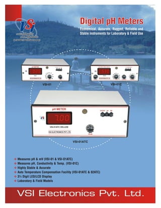 Catalog Digital pH MetersVSI-01, VSI-01ATC, VSI-02, VSI-02ATC & VSI-01C