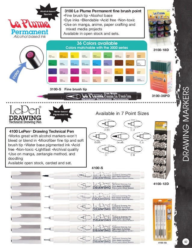 Alcohol based ink marker 24A Basic colour set Marvy Le Plume Permanent