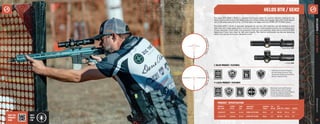 39
athlonoptics.com
RIFLESCOPES
|
HELOS
BTR
/
GEN2
HELOS BTR / GEN2
1-4.5x24 PRODUCT FEATURES
1-10x28 PRODUCT FEATURES
38
The Helos BTR GEN2 1-10x28 is a second focal plane option for tactical shooters looking for the
latest trend in optics at an affordable price. Accurately assess and engage silhouette-sized targets
out to 700 yards using 68 or 69 gr .223/5.56 Nato cartridges with the ATMR4 SFP IR MOA reticle.
The Helos BTR 1-4.5×24 is specially designed for service rifle matches and AR platforms with
short and mid-range applications in mind. A revolution locking feature limits the Up Adjustment
of your elevation turret within one revolution from your zero position, while still providing 23 MOA
adjustment from zero, ideal for 600 yard targets. This feature eliminates any second-guessing
which turn you are at on your elevation turret.
PRODUCT SPECIFICATION
POWER X
OBJ. LENS
TURRET
STYLE
TUBE
SIZE
AVAILABLE
RETICLES
SURFACE
FINISH
EYE
RELIEF
FOV
@100 YDS WEIGHT LENGTH
1-10x28 SFP Capped 34 mm ATMR4 SFP IR MOA Matte 3.2” 110-10 ft 18.3 oz 10.3”
1-4.5x24 SFP Exposed 30 mm ATSR3 SFP IR MOA Matte 3.2” 100-22 ft 22.9 oz 9.5”
Revolution Lock, High Precision
Erector System, Aircraft Grade
Aluminum Tube, Illuminated Reticle,
Etched Glass Reticle, Exposed
Turrets, Side Parallax Adjustment
High Precision Erector System,
Aircraft Grade Aluminum Tube,
Illuminated, Reticle, Etched Glass
Reticle, Capped Turrets
1-4.5x24 SFP
1-10x28 GEN2 SFP
A
T
S
R
3
S
FP
I
R
M
O
A
A
T
M
R
4
S
FP
I
R
M
O
A
BEST
USED
FOR
VISIT THE
PRODUCT
PAGE
 