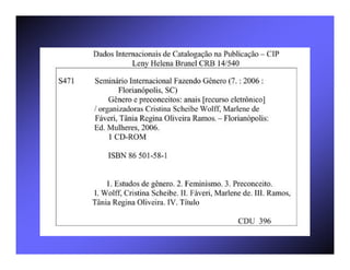 Catalogação da Publicação