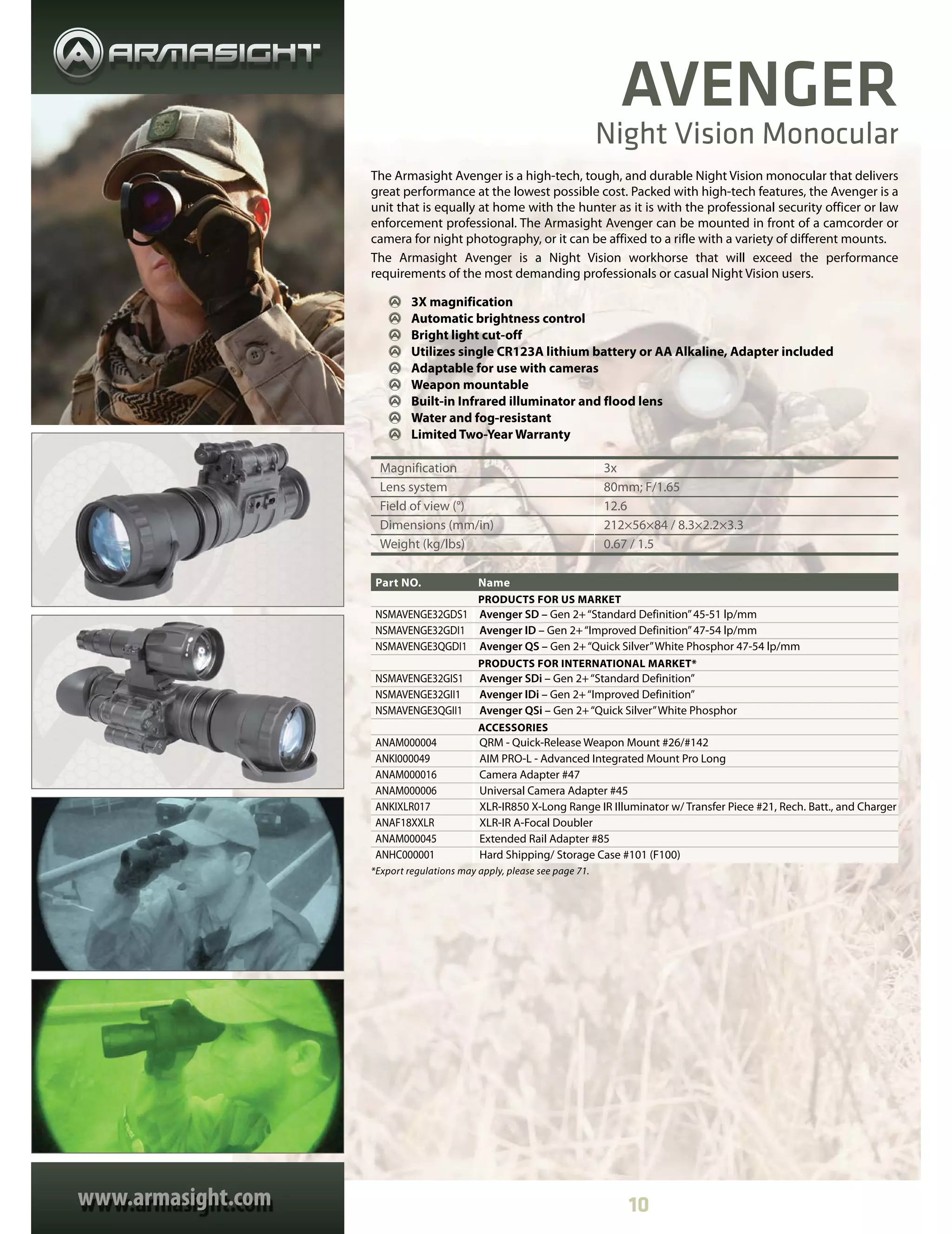 Catalog | Armasight | 2016 | Optics Trade | PDF