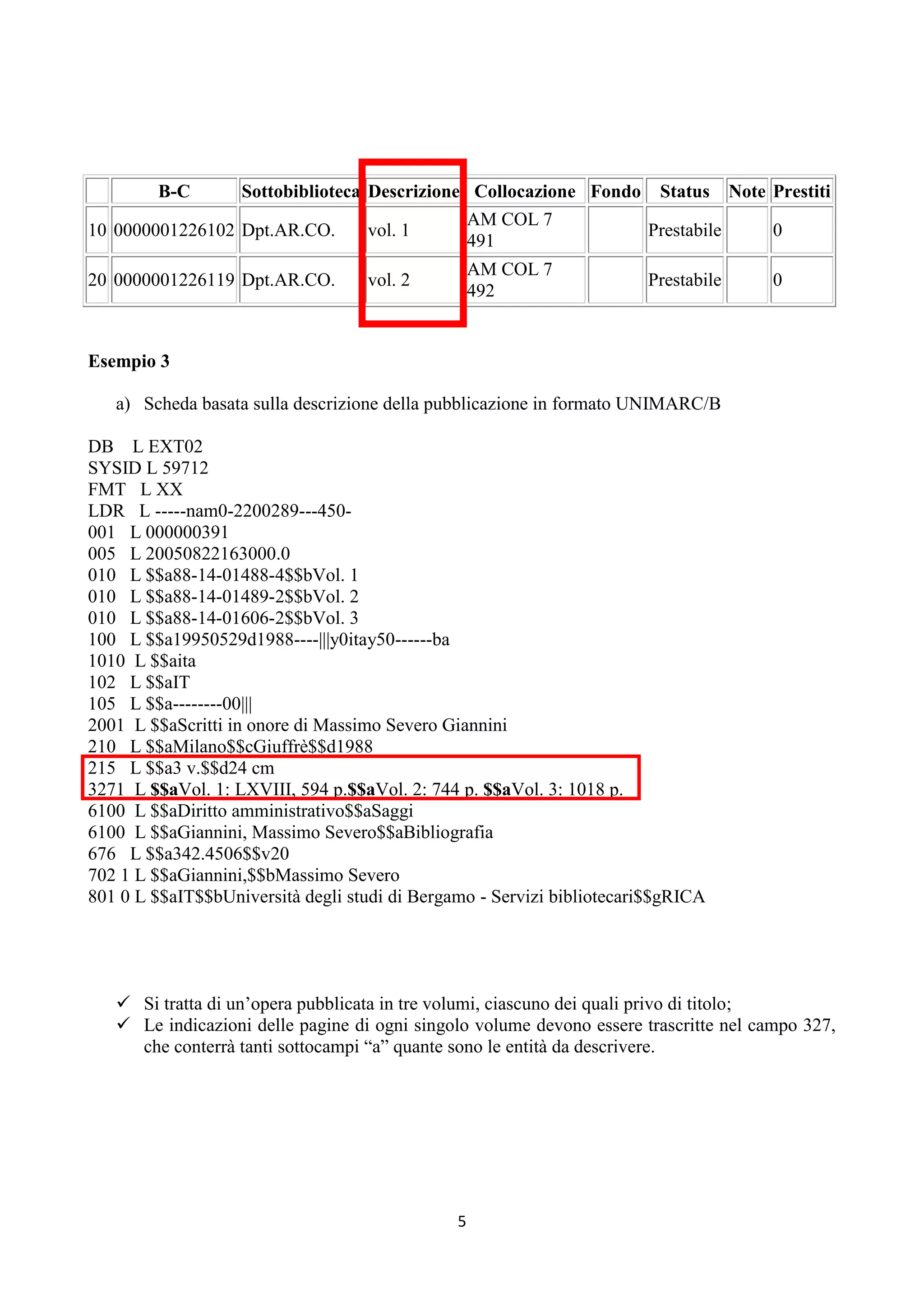 Catalogazione d'insieme e a più livelli | DOCX