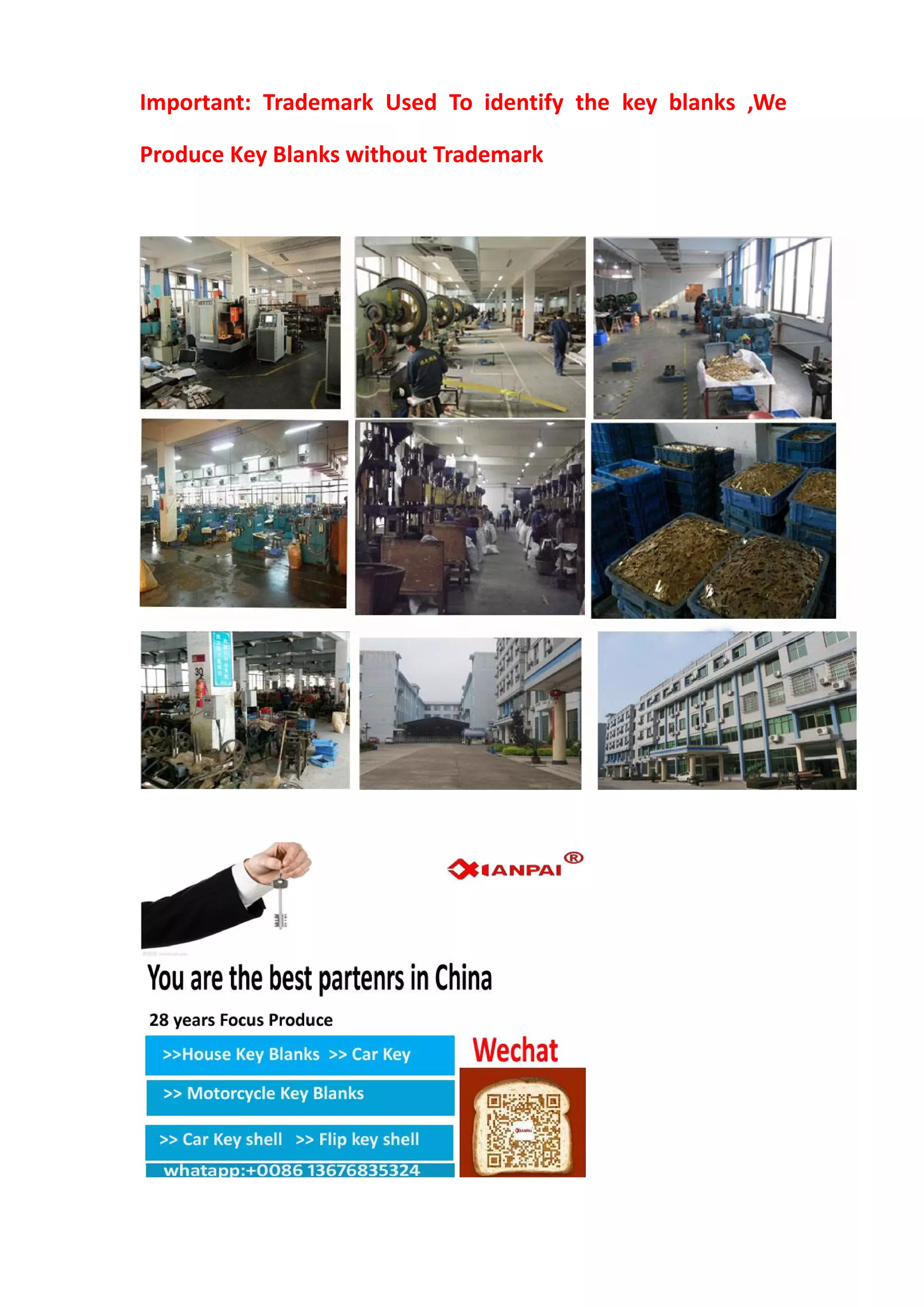 key blanks catalogue PDF Xianpai | PDF