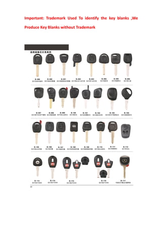 Key Blank Directory.pdf key blanks catalogue PDF Xianpai | PDF
