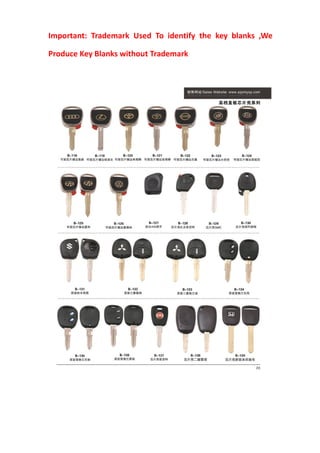 Key Blank Directory.pdf key blanks catalogue PDF Xianpai | PDF