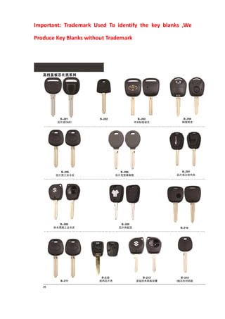 Key Blank Directory.pdf key blanks catalogue PDF Xianpai | PDF