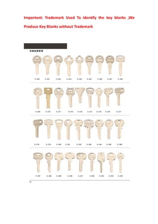 Key Blank Directory.pdf key blanks catalogue PDF Xianpai | PDF