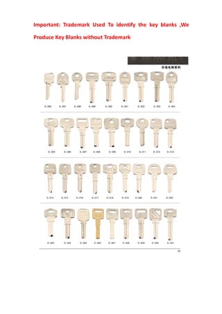 Key Blank Directory.pdf key blanks catalogue PDF Xianpai | PDF