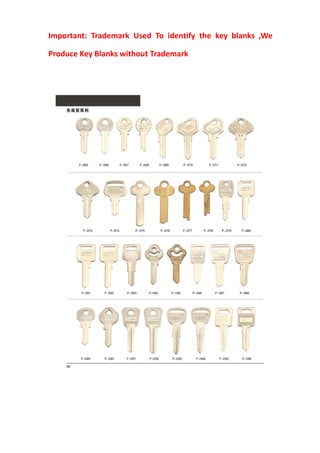 Key Blank Directory.pdf key blanks catalogue PDF Xianpai | PDF