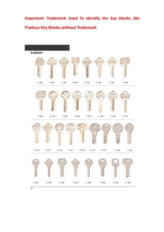Key Blank Directory.pdf key blanks catalogue PDF Xianpai | PDF