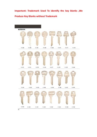 Key Blank Directory.pdf key blanks catalogue PDF Xianpai | PDF