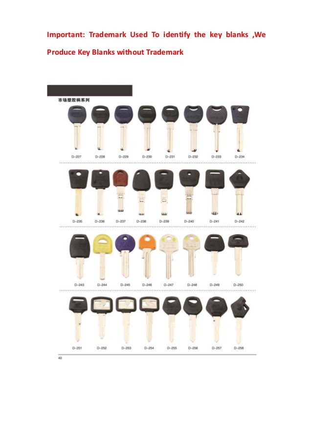 key blanks catalogue PDF Xianpai