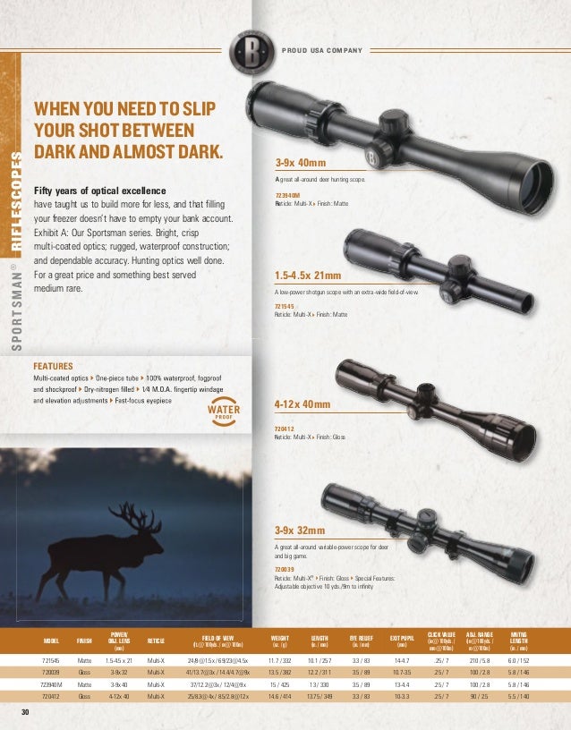 Catalog BUSHNELL Rifle Scopes Optics Trade 2015