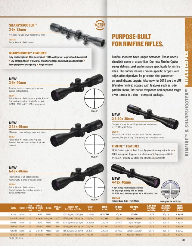 Catalog BUSHNELL Rifle Scopes Optics Trade 2015