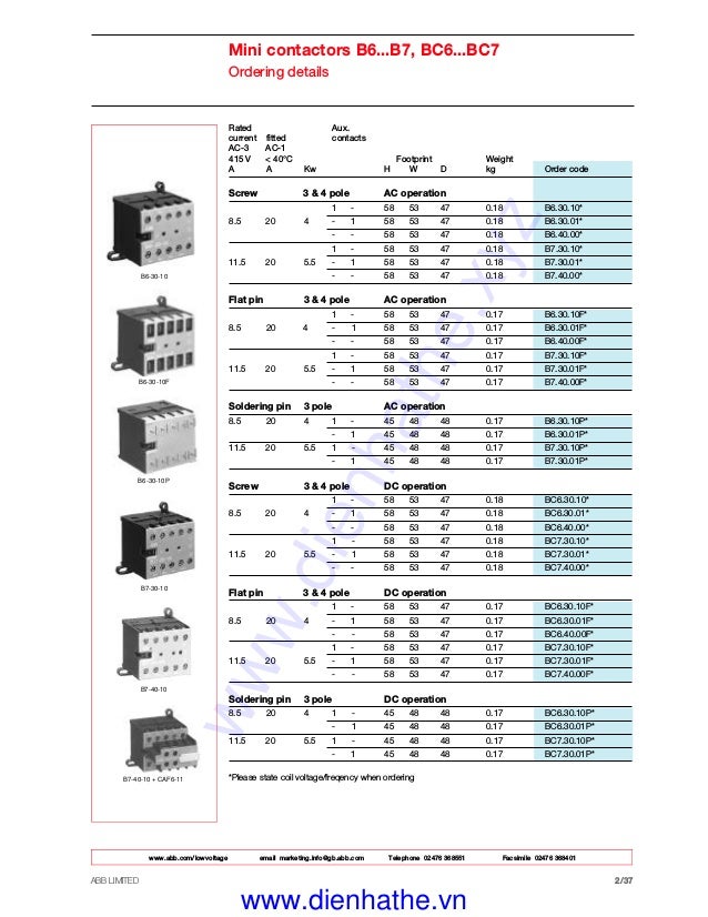 Catalog contactor abb