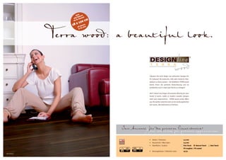 t
                      jetz kore
                        D e    at
                   alle -Form
                       XL      m
                          20 c
                   im
                        x1 s


               Terra wood: a beautiful look.
                   18        eco
                                 r
                        all d L size
                         in X




                                                     Träumen Sie nicht länger von exklusiven Designs für
                                                     Ihr Zuhause! Ob exotische, edle oder moderne Holz-
                                                     optiken zu Ihnen passen – die Kollektion TERRA wood
                                                     bietet Ihnen die perfekte Bodenlösung und ist
                                                     problemlos auch in Bad oder Küche zu verlegen!


                                                     Don’t dream any longer of exclusive flooring for your
                                                     home! If exotic, noble or modern wooden designs
                                                     meet your expectations – TERRA wood surely offers
                                                     you the perfect selection and can be easily applied for
                                                     wet rooms, like bathrooms or kitchens.




                                       Ihre Auswahl für den privaten Einsatzbereich!
                                                  Your selection for private application!
                                                     •   Stärke / Thickness:                        2,0 mm
                                                     •   Nutzschicht / Wear layer:                  0,3 mm
                                                     •   Oberfläche / Surface:                      Fine Touch     Natural Touch   Real Touch
                                                                                                    PU vergütet / PU coated
                                                     •   Nutzungsklasse / Utilization class:        23/31
Black Walnut
 