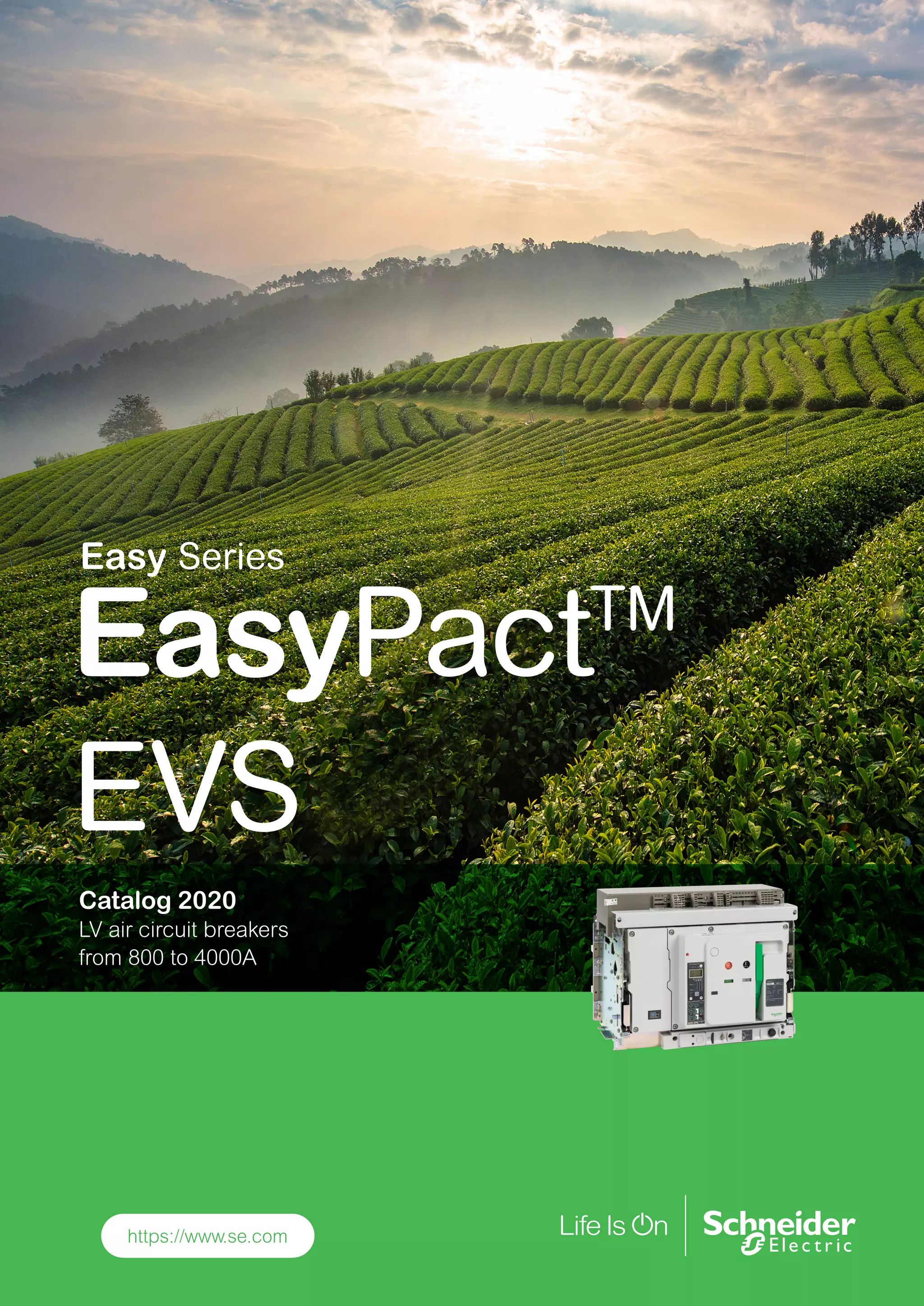 Bảng catalog sản phảm máy cắt không khí ACB Easypact EVS Schneider PDF
