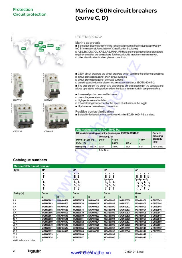 Cataloge schneider mcb c60 n