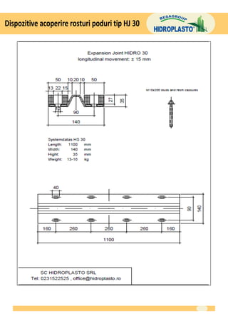 Dispozitive acoperire rosturi poduri tip HJ 30
 