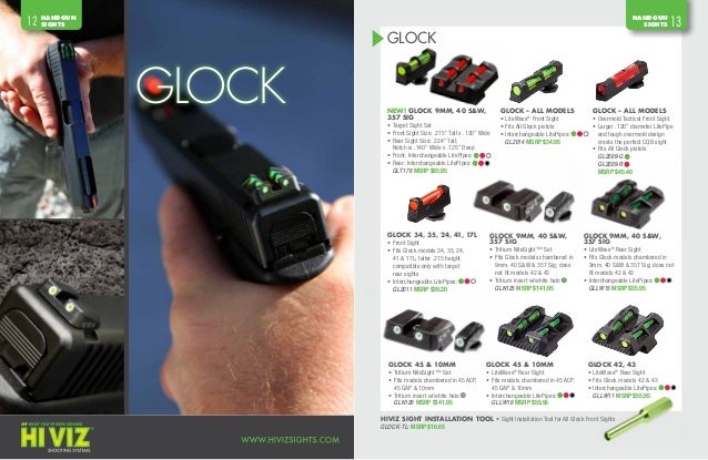 GLT178 fits all Glocks except 42/43.S&W HiViz Glock Target  sight 