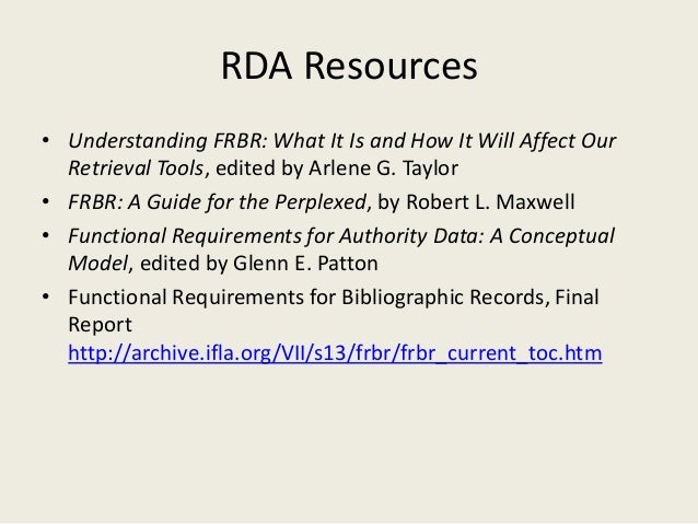 Cataloging with RDA - Western New York Library Resources ...