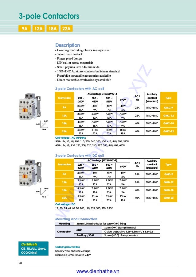D Lot of 2 LS//MEC GMD-40 3 Pole Contactor With LS GMC -40 220V 35A Contactor