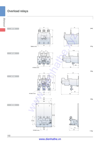 102
Overload relays
[mm]
320
250
360
40
160
500
530
200
160
M16(Main screw)
4747
M10(Main screw)
65.5
113.5
184
85
127
198
121
110
151
M12(Main screw)
143
171
M8(Main screw)
67 61
113
147
141
95
109
179
212
[mm]
2.5kg
0.7kg
2.6kg
11.5kg
MT-150
MT-225
MT-400
MT-800
www.dienhathe.xyz
www.dienhathe.vn
 