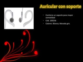 • Contiene un soporte para mayor
  comodidad
• Cód. 100256
• Colores: Blanco, Morado gris
 