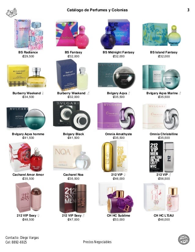 Catalogo Perfumes y Colonias